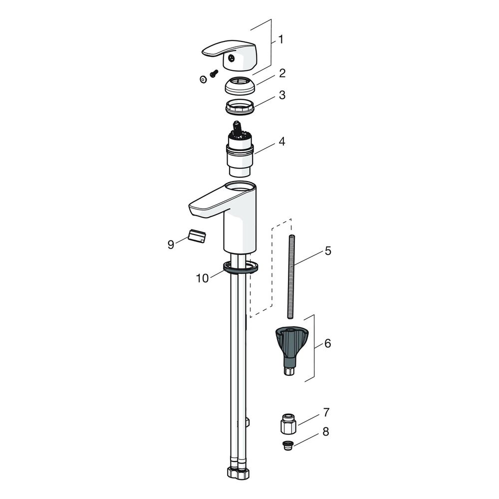 Hansa Pinto Einhebel-Waschtischbatterie, Niederdruck, Ausladung 107mm, DN 15, Chrom, 45... HANSA-45341183 4057304003028 (Abb. 7)