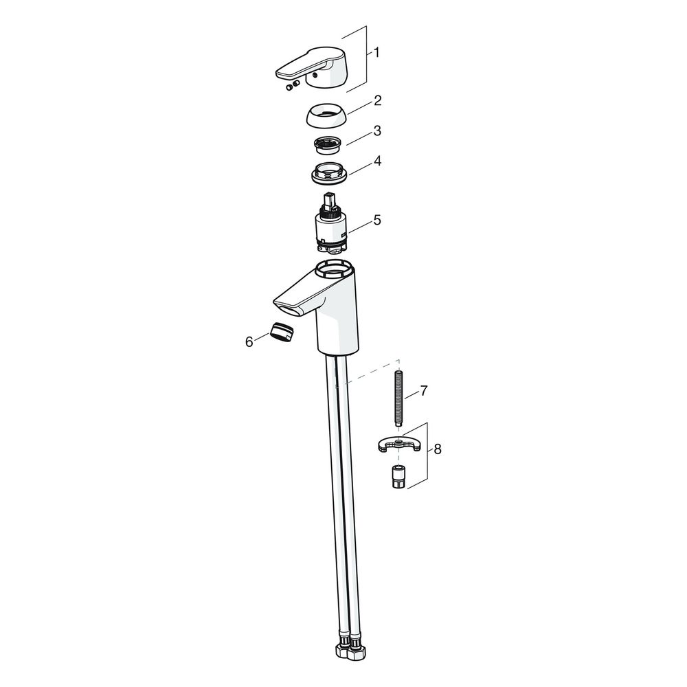 Hansa Polo Einhebel-Brausebatterie, Ausladung 56mm, DN 15, Chrom, 51450163... HANSA-51450163 4057304004025 (Abb. 7)