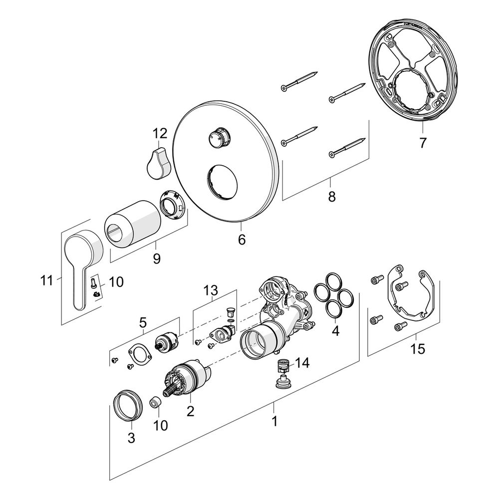 Hansa Designo Einhebelmischer Fertigmontageset für Wanne/Brause Style 8111 Rosette rund... HANSA-81113563 4057304006777 (Abb. 7)