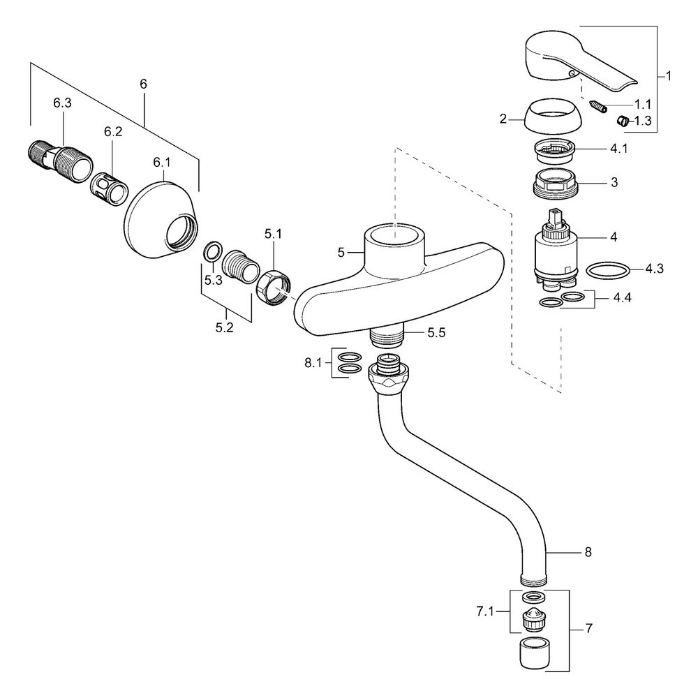 Hansa Vantis Einhebelmischer Küchenarmatur 5253 Ausladung 200mm DN15 Chrom... HANSA-52532103 4015474092556 (Abb. 5)