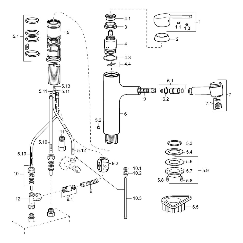Hansa Ronda Einhebel-Küchenarmatur, Niederdruck, Kupferrohr 2-strahlig, Ausladung 200mm... HANSA-55191133 4015474261822 (Abb. 5)