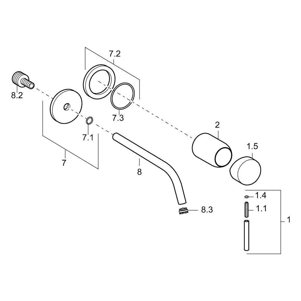 Hansa Public Einhebelmischer Fertigmontageset für Waschtischbatterie 5793 Rosette rund ... HANSA-57932171 4015474178953 (Abb. 5)