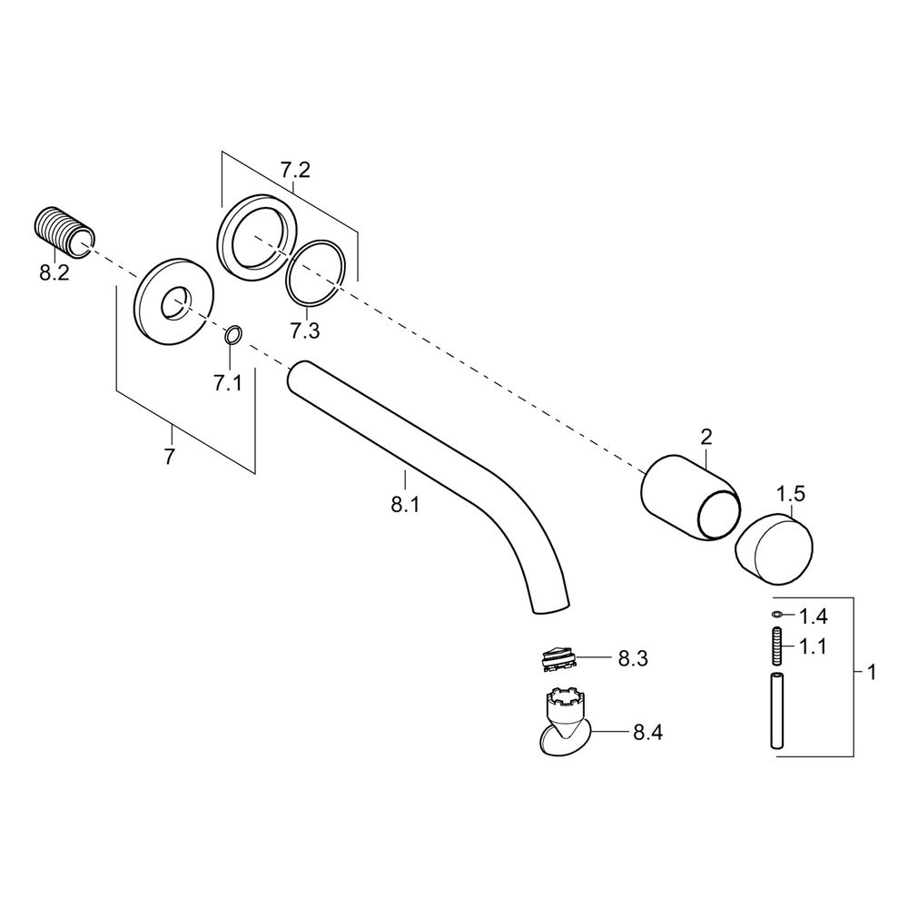 Hansa Public Einhebelmischer Fertigmontageset für Waschtischbatterie 5794 Rosette rund ... HANSA-57942171 4015474179233 (Abb. 5)