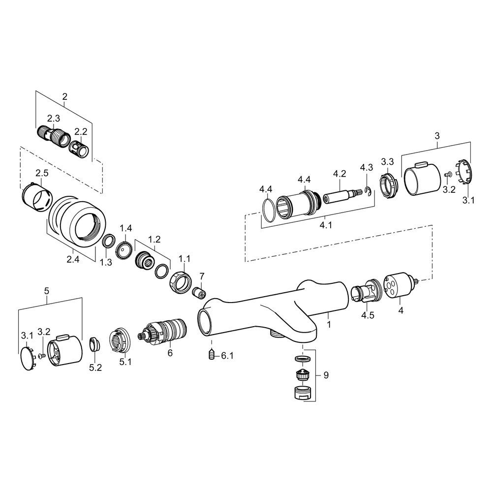 Hansa Prisma Wannenfüll- und Brausebatterie 5810 Ausladung 182mm DN15 Chrom... HANSA-58102101 4015474259294 (Abb. 5)