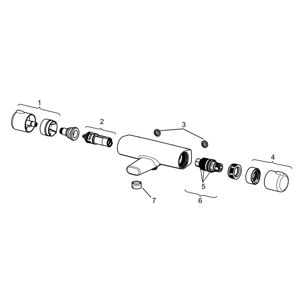 Hansa Micra Wannenfüll- und Brausebatterie, Ausladung 159mm, DN 15, Chrom, 58162171... HANSA-58162171 4057304003486 (Abb. 7)