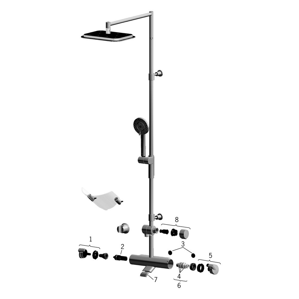 Hansa Fit Regenbrause-Duscharmatur 6516 3-strahlig Ausladung 485mm DN15 Chrom... HANSA-65162101 4015474277229 (Abb. 7)