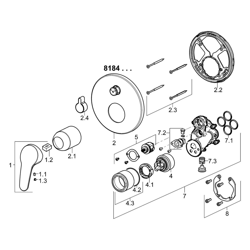 Hansa Mix Einhebelmischer Fertigmontageset für Wanne/Brause 8184 Rosette rund mit Siche... HANSA-81843083 4015474279247 (Abb. 5)