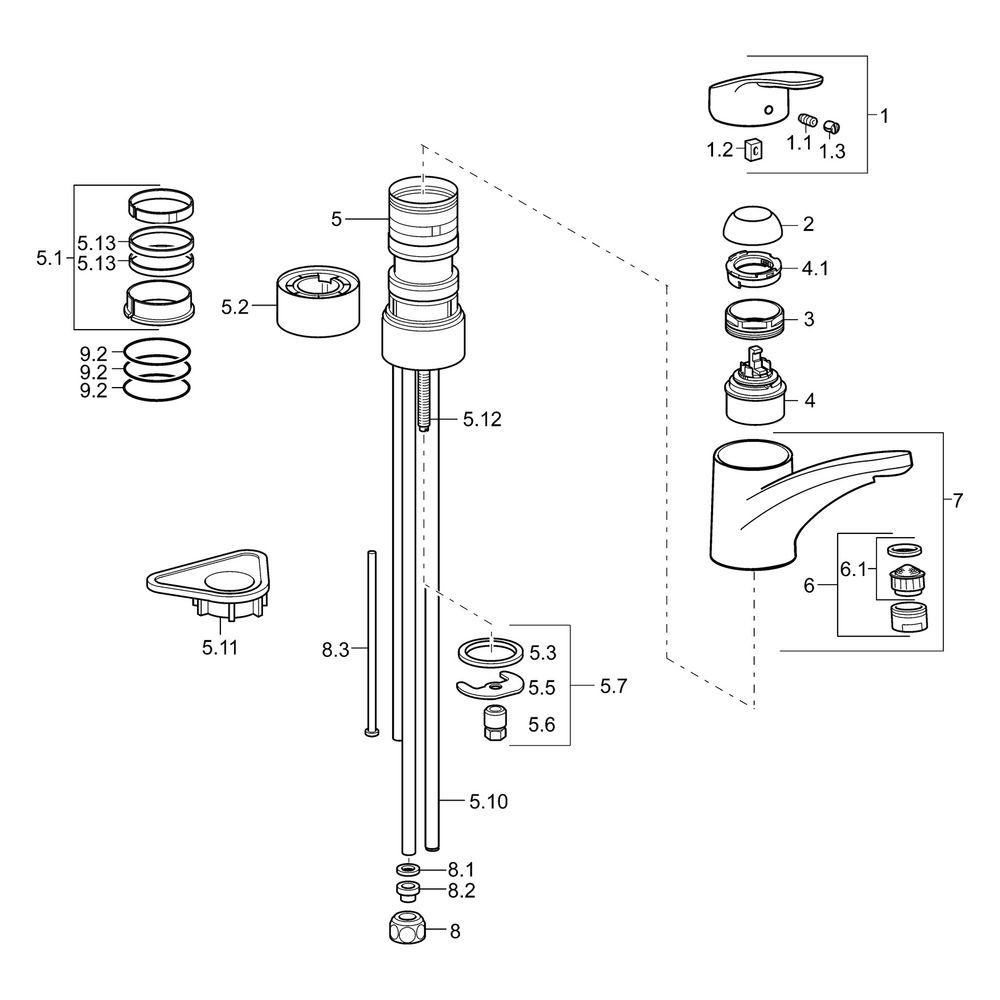 Hansa Mix Einhebel-Küchenarmatur, Niederdruck, Kupferrohr, Ausladung 203mm, DN 15, Chro... HANSA-01121183 4015474276574 (Abb. 5)