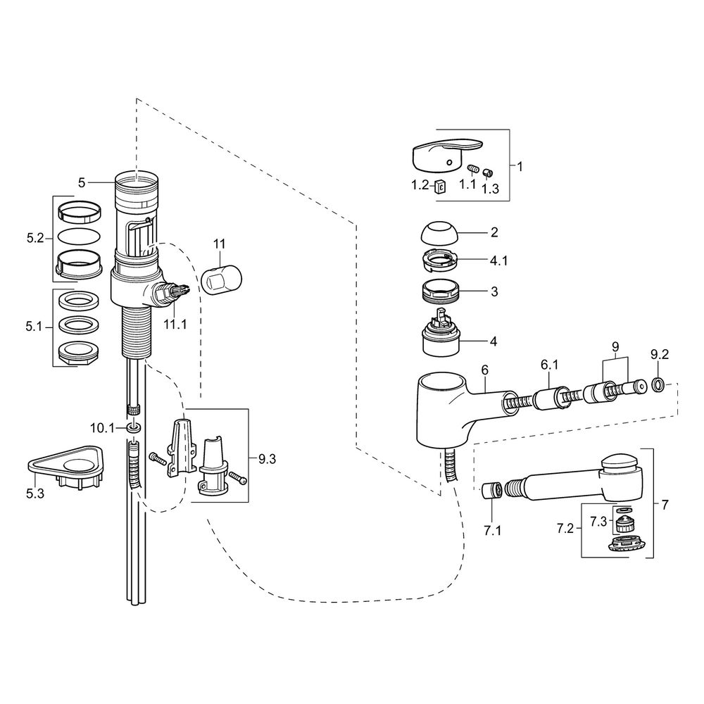 Hansa Mix Einhebel-Küchenarmatur mit Spülmaschinenventil, Kupferrohr 2-strahlig, Chrom,... HANSA-01392183 4015474276666 (Abb. 5)