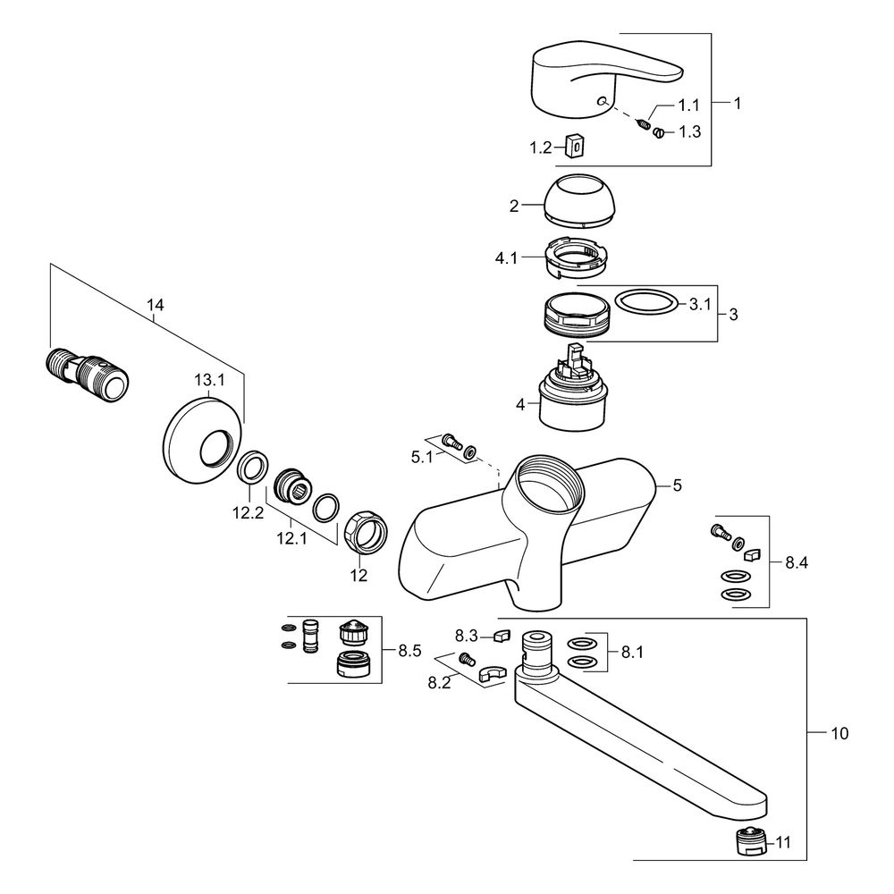 Hansa Mix Einhebel-Waschtisch-/Küchenarmatur, Ausladung 246mm, Auslaufentleerung, DN 15... HANSA-01949283 4015474271395 (Abb. 5)