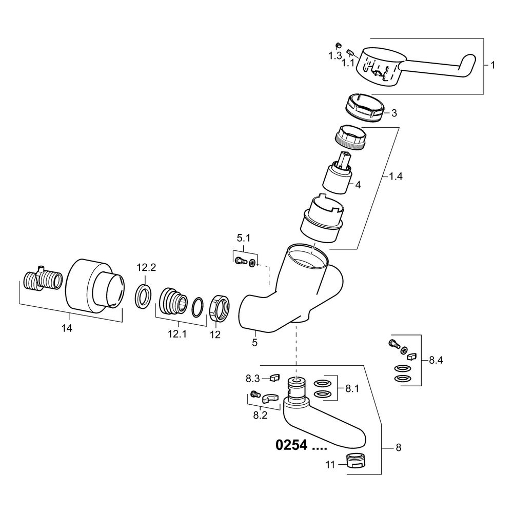 Hansa Medipro Einhebel-Waschtischbatterie, Ausladung 171mm, DN 15, Chrom, 02542202... HANSA-02542202 4015474267176 (Abb. 5)