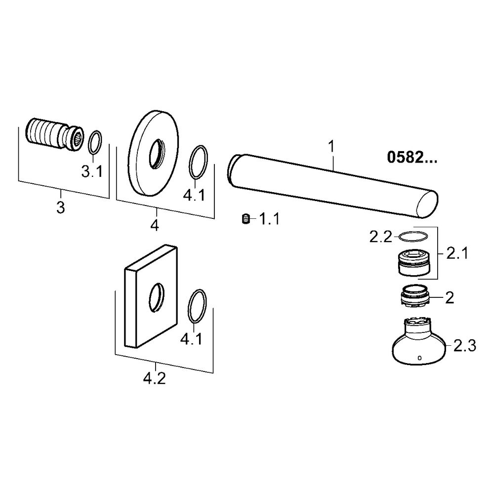 Hansa Ronda Auslauf, Rosette eckig/rund, Länge 180mm, Ausladung 180mm, DN 15, Chrom, 05... HANSA-05822172 4015474252448 (Abb. 5)