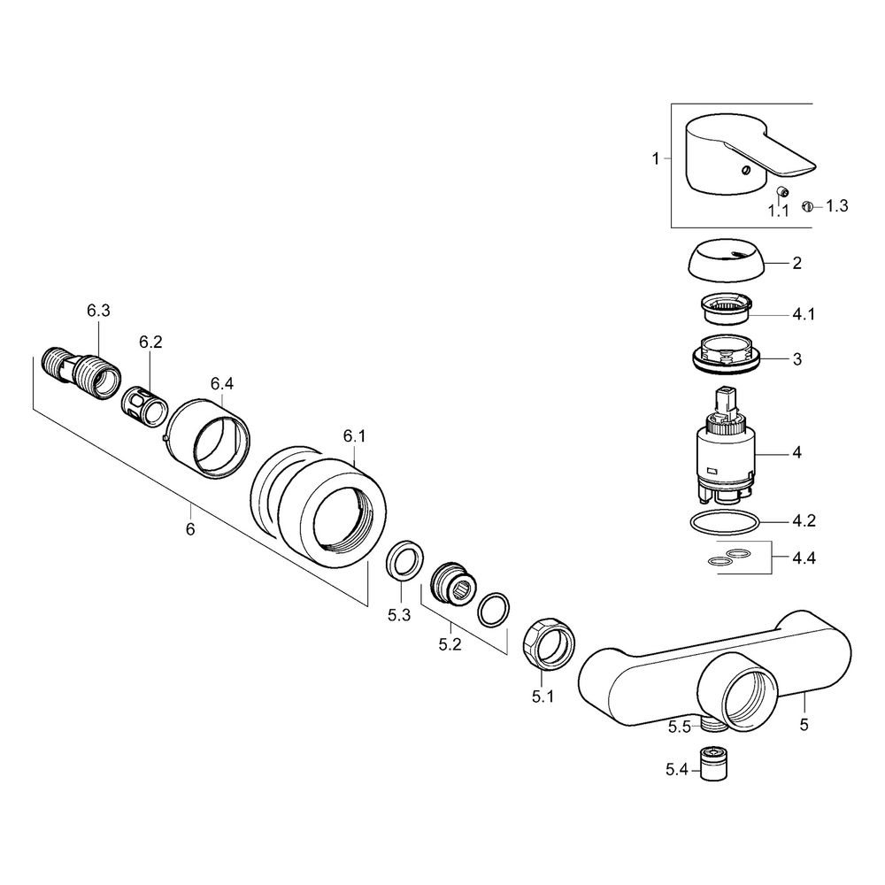 Hansa Ligna Einhebelmischer Brausebatterie, DN 15, Chrom, 06670103... HANSA-06670103 4015474249387 (Abb. 5)