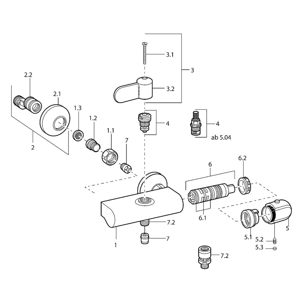 Hansa Tempra Brausebatterie, DN 15, Chrom, 08240202... HANSA-08240202 4015474658585 (Abb. 5)
