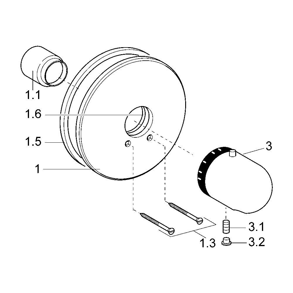 Hansa Mix Fertigmontageset für Brausebatterie 0860 Rosette rund DN20 Chrom... HANSA-08609175 4015474077973 (Abb. 5)