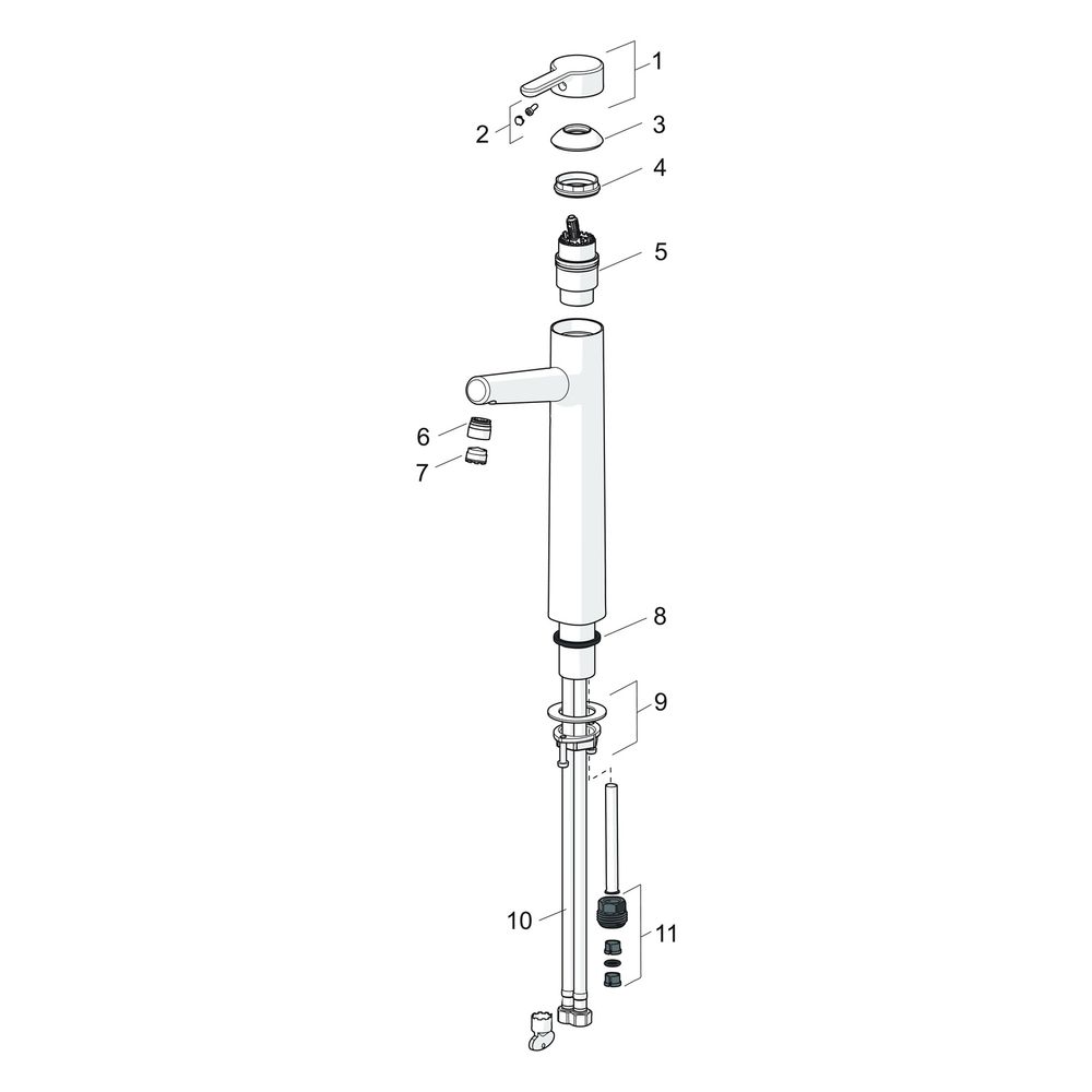 Hansa Designo Einhebelmischer Waschtischbatterie Style 5169 Ausladung 150mm DN15 Chrom... HANSA-51692283 4057304006371 (Abb. 7)