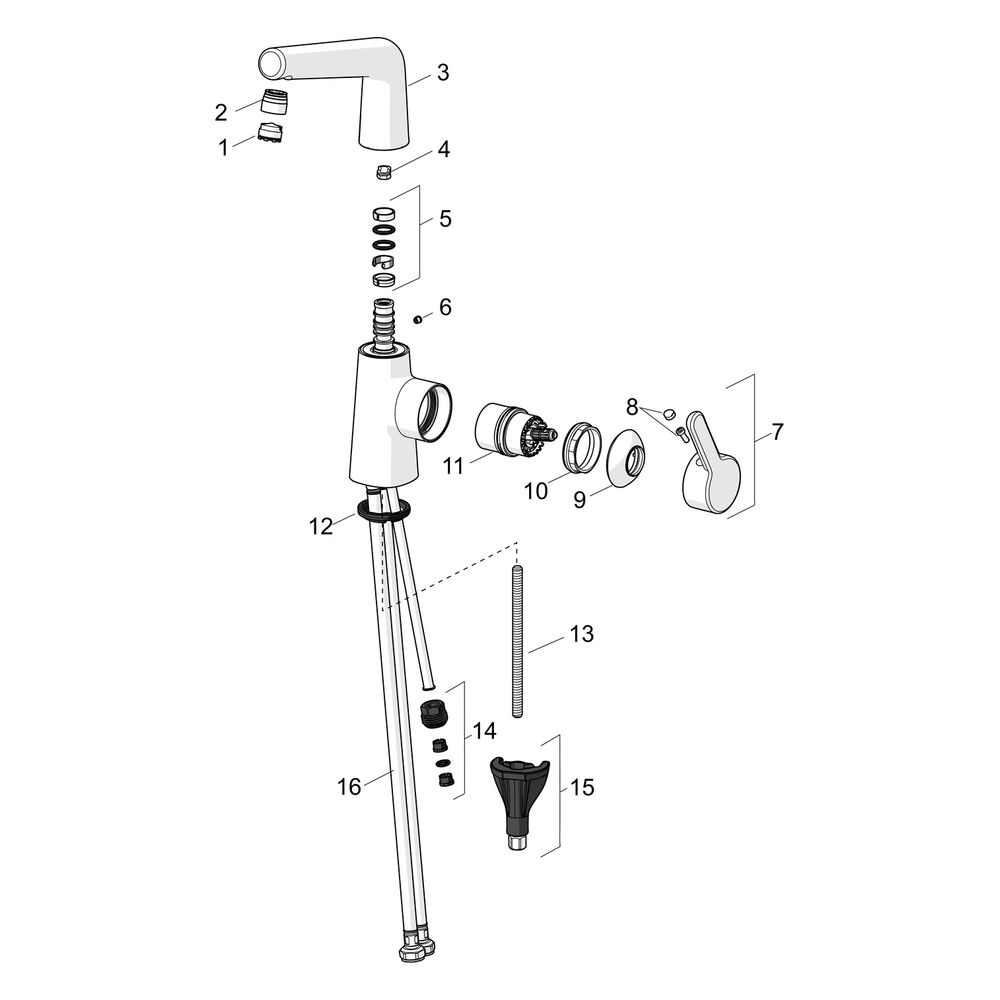 Hansa Designo Einhebelmischer Waschtischbatterie Style 5134 Ausladung 151mm DN15 Chrom... HANSA-51342201 4057304006425 (Abb. 7)