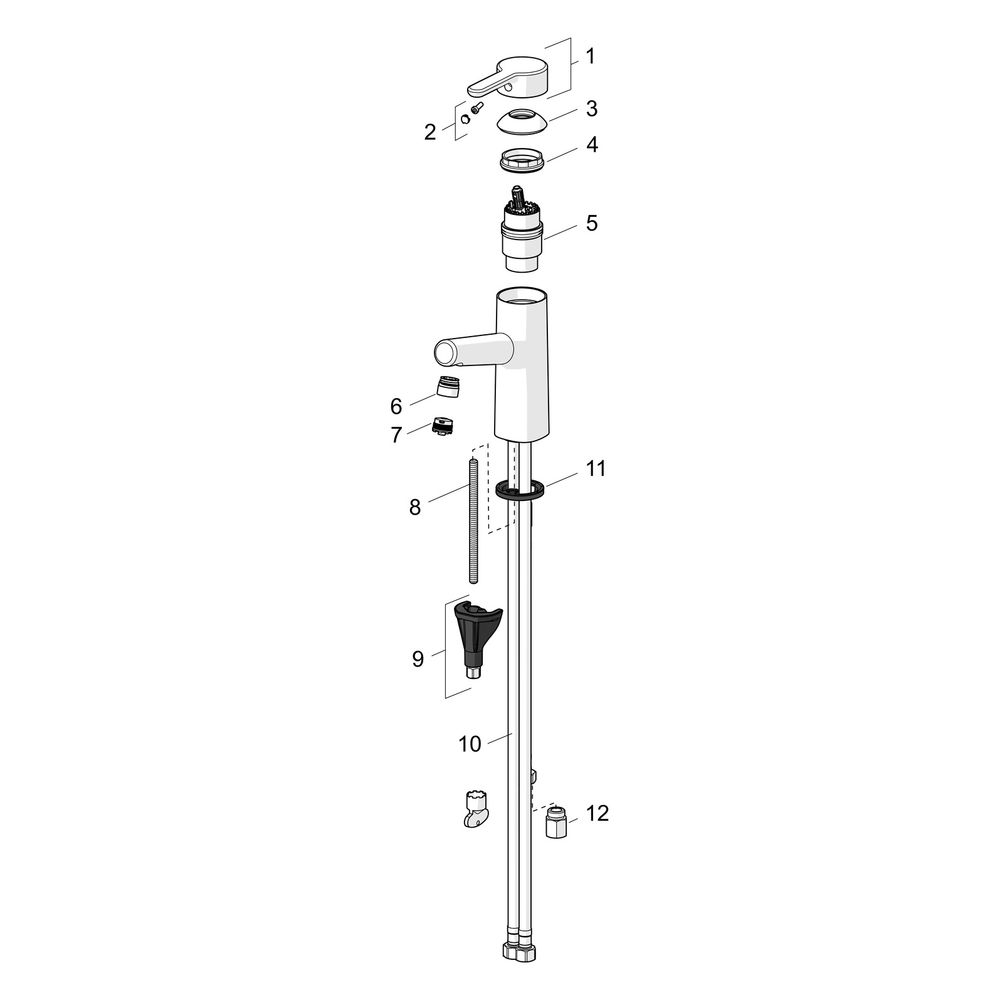 Hansa Designo Einhebelmischer Waschtischbatterie, Niederdruck Style 5191 Zugstangenabla... HANSA-51911183 4057304007545 (Abb. 7)