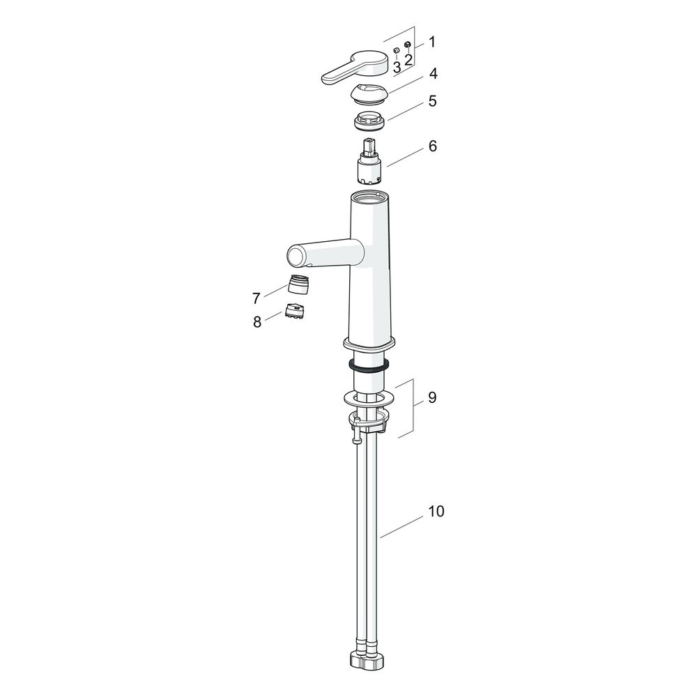 Hansa Designo Style Einhebel-Waschtischbatterie, Ausladung 128mm, DN 15, Zugstangen-Abl... HANSA-51832283 4057304006449 (Abb. 7)