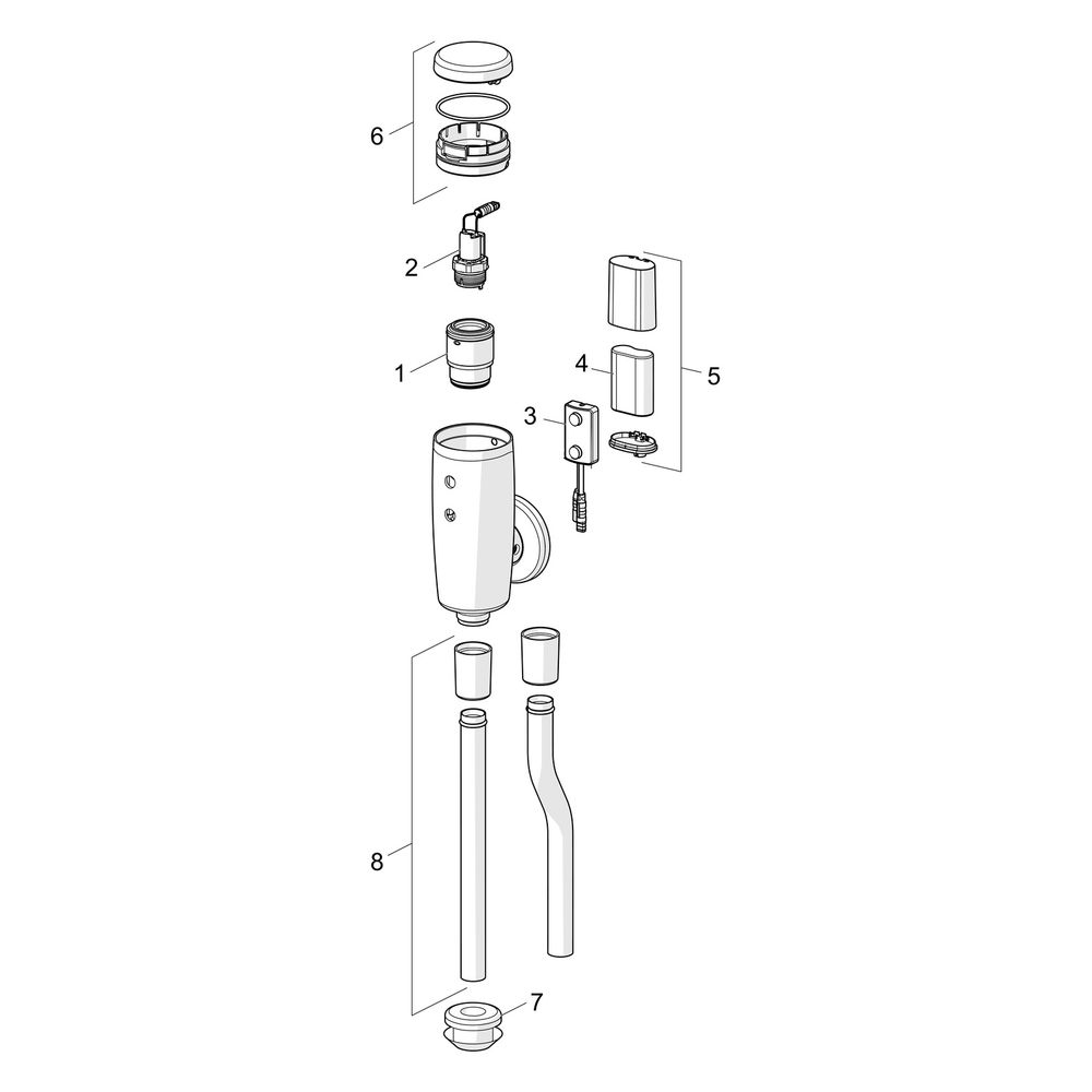 Hansa Electra Urinalsteuerung, 6V, Bluetooth, Ausladung 81mm, gebogen, DN 15, Chrom, 09... HANSA-09440189 4057304014024 (Abb. 5)
