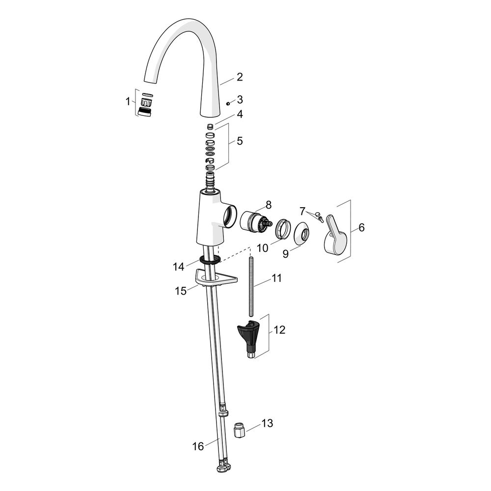 Hansa Designo Style Einhebel-Küchenarmatur, Niederdruck, Ausladung 200mm, DN 15, Chrom... HANSA-51021183 4057304007064 (Abb. 7)