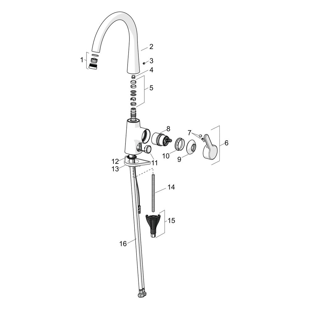 Hansa Designo Einhebelmischer Küchenarmatur mit Spülmaschinenventil Style 5138 3V Ausla... HANSA-51382283 4057304007071 (Abb. 7)