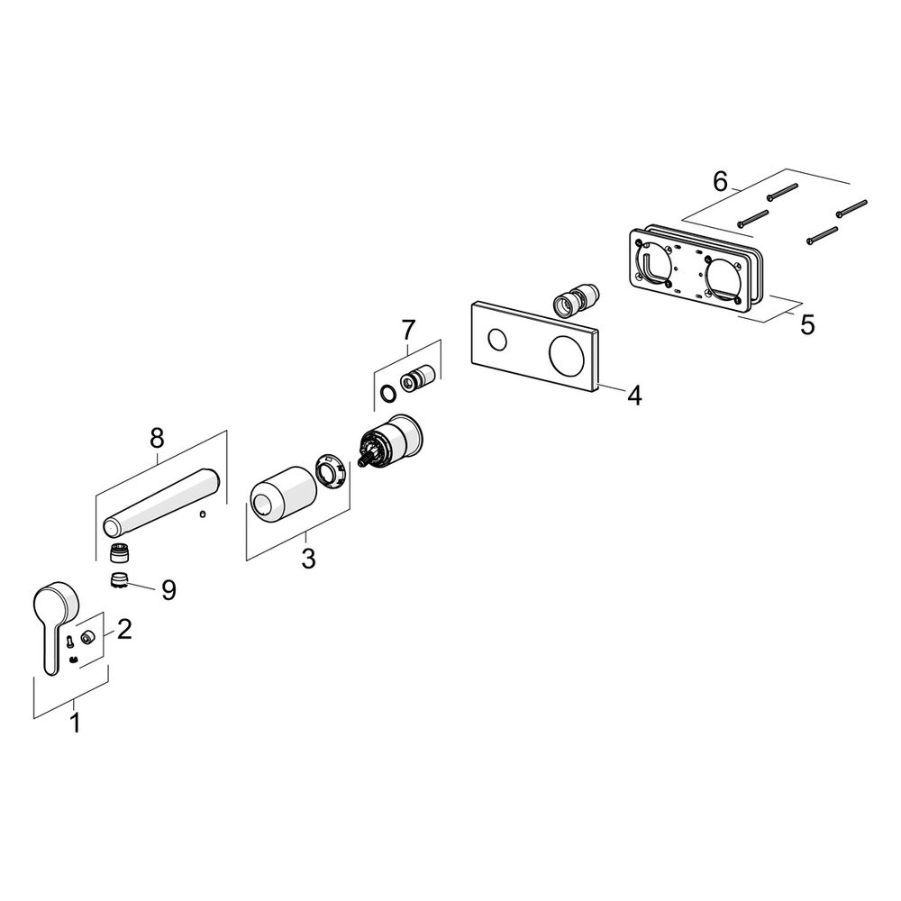 Hansa Designo Einhebelmischer Fertigmontageset für Waschtischbatterie Style 5109 Rosett... HANSA-51092183 4057304006647 (Abb. 7)
