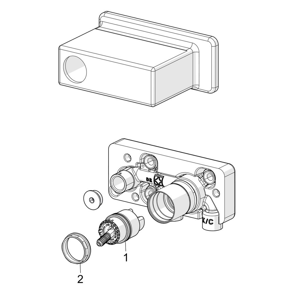 Hansa Vario Unterputz-Rohbauset Wandarmaturen 5786 DN15 4.0 Steuerpatrone... HANSA-57860200 4057304006678 (Abb. 7)