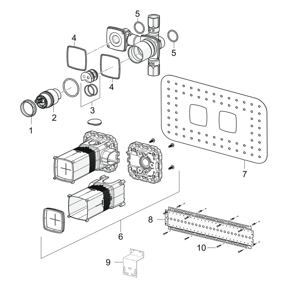 Hansa Matrix Unterputz-Rohbauset Brausearmatur, DN 15, 44000100... HANSA-44000100 4057304006661 (Abb. 7)