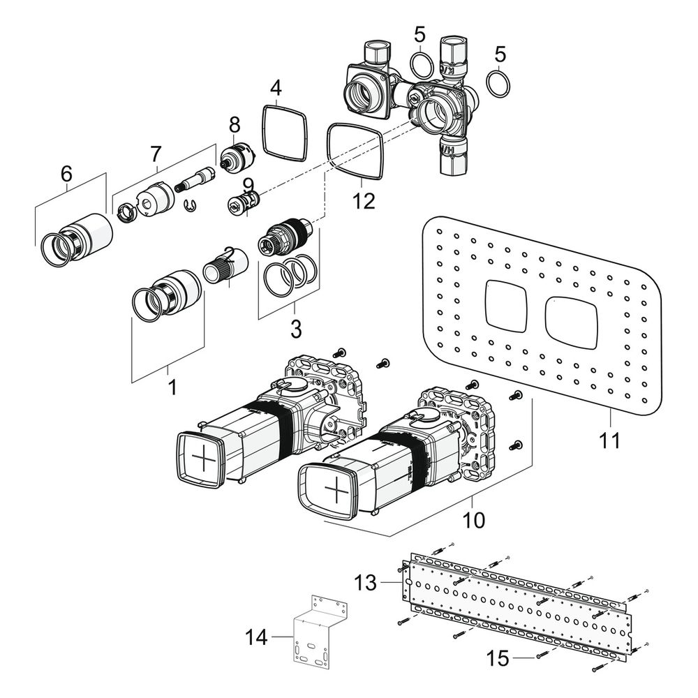 Hansa Matrix Unterputz-Rohbauset Brausearmatur 4402 DN15... HANSA-44020100 4057304007255 (Abb. 7)