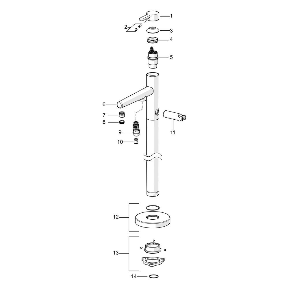 Hansa Designo Style Einhebel-Badebatterie mit Standrohr, Ausladung 209mm, 3-strahlig, D... HANSA-53272083 4057304006982 (Abb. 7)