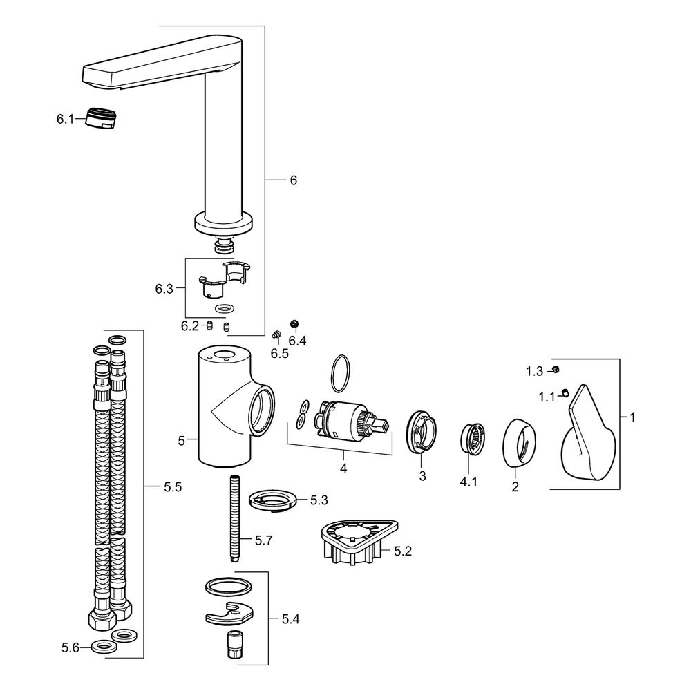 Hansa Twist Einhebelmischer Küchenarmatur 0920 Bügelhebel Ausladung 193mm DN15 Chrom... HANSA-09202205 4015474274839 (Abb. 7)