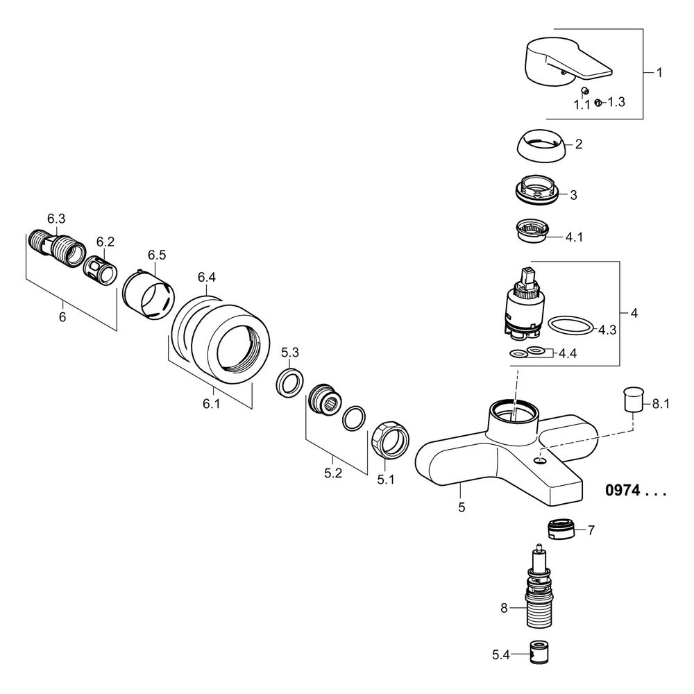 Hansa Twist Einhebel-Wannenfüll- und Brausebatterie, Ausladung 162mm, DN 15, Chrom, 097... HANSA-09742183 4015474259850 (Abb. 7)
