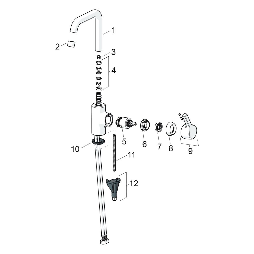 Hansa Paleno Einhebel-Waschtischarmatur, Standmontage, DN 15, Ausladung 152mm, mit Zugs... HANSA-56372203 4057304012020 (Abb. 7)