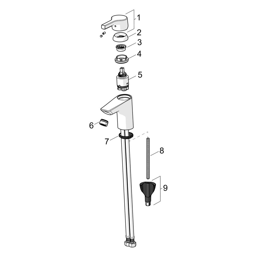 Hansa Paleno Einhebel-Waschtischarmatur, Standmontage, DN 15, Ausladung 103mm, ohne Abl... HANSA-56362203 4057304012006 (Abb. 7)