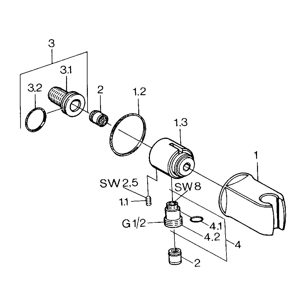 Hansa Wandanschlussbogen, DN 15, Chrom, 04460100... HANSA-04460100 4015474672406 (Abb. 5)