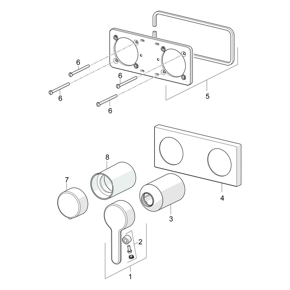 Hansa Designo Style Einhebel-Fertigmontageset für Wanne/Brause, Rosette eckig, Chrom... HANSA-44519583 4057304006906 (Abb. 7)