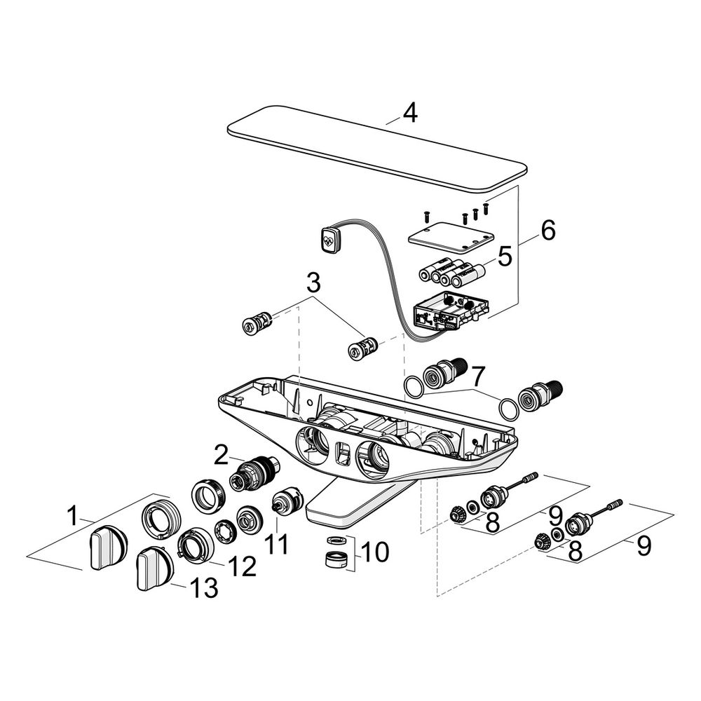 Hansa Emotion Wannenfüll- und Brausebatterie Wellfit 5864 6V Ausladung 137mm Chrom/We... HANSA-5864217282 4057304008771 (Abb. 7)