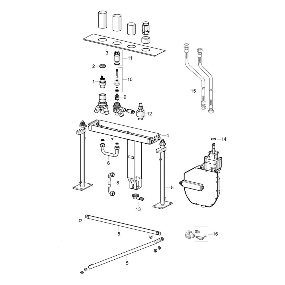 Hansa Compact Unterputz-Rohbauset Bade- und Brausearmatur 4.0 Kartusche, DN 20, 5302030... HANSA-53020300 4057304007163 (Abb. 7)