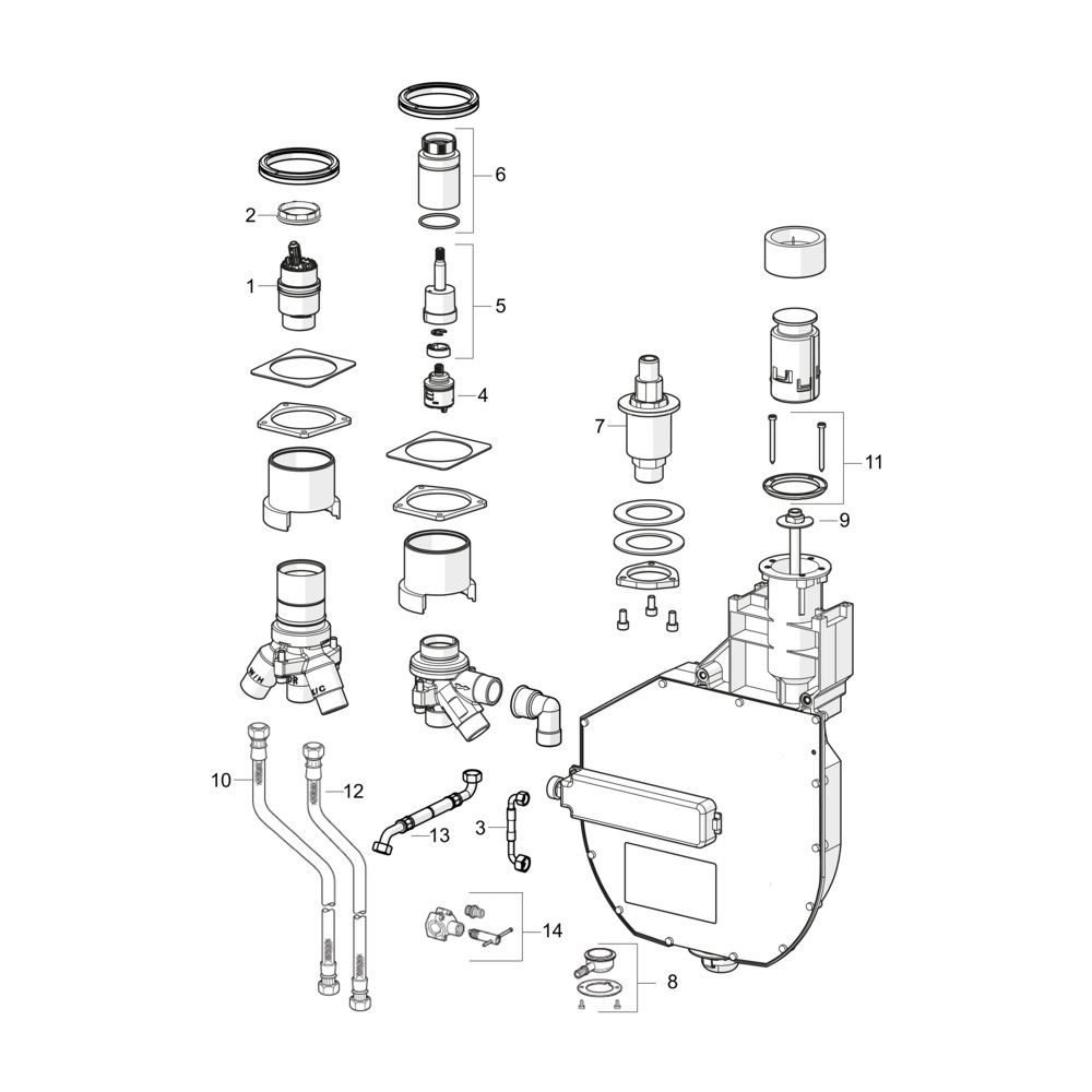 Hansa Unterputz-Rohbauset Bade- und Brausearmatur 4.0, Kartusche, DN 20, 53040300... HANSA-53040300 4057304007170 (Abb. 7)