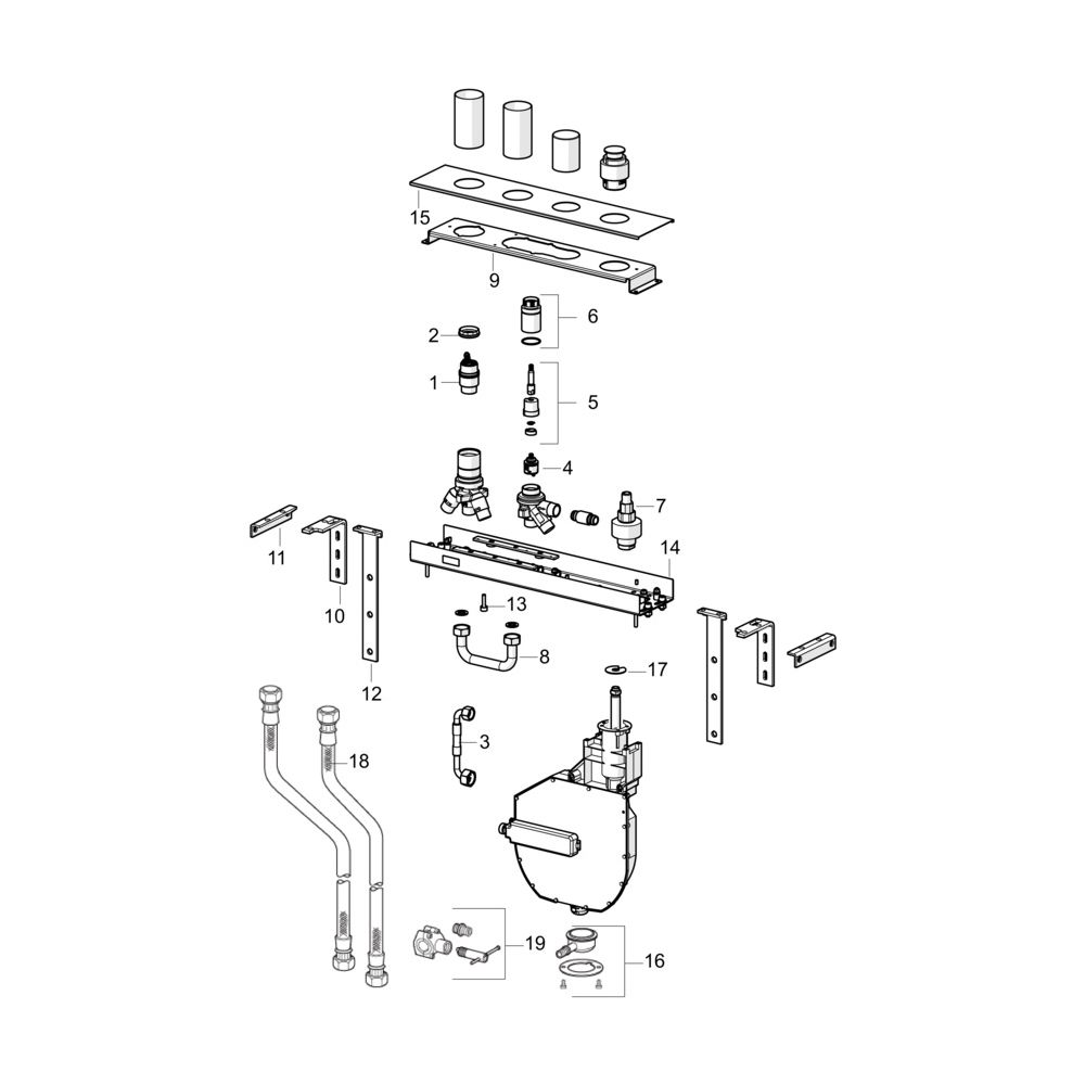 Hansa Compact Unterputz-Rohbauset Bade- und Brausearmatur 4.0 Kartusche, DN 20, 5308030... HANSA-53080300 4057304007187 (Abb. 7)