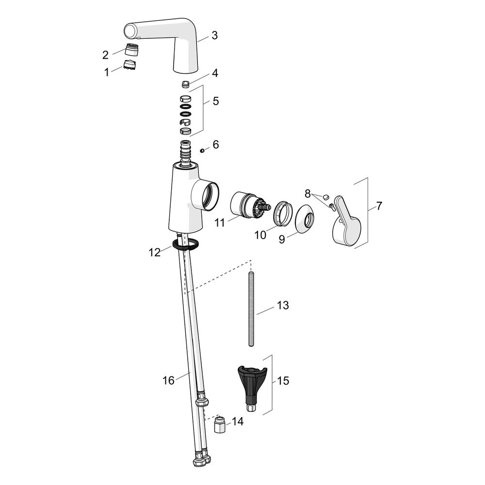 Hansa Designo Style Einhebel-Waschtischbatterie Niederdruck, Ausladung 151mm, Zugstange... HANSA-51211183 4057304007538 (Abb. 7)