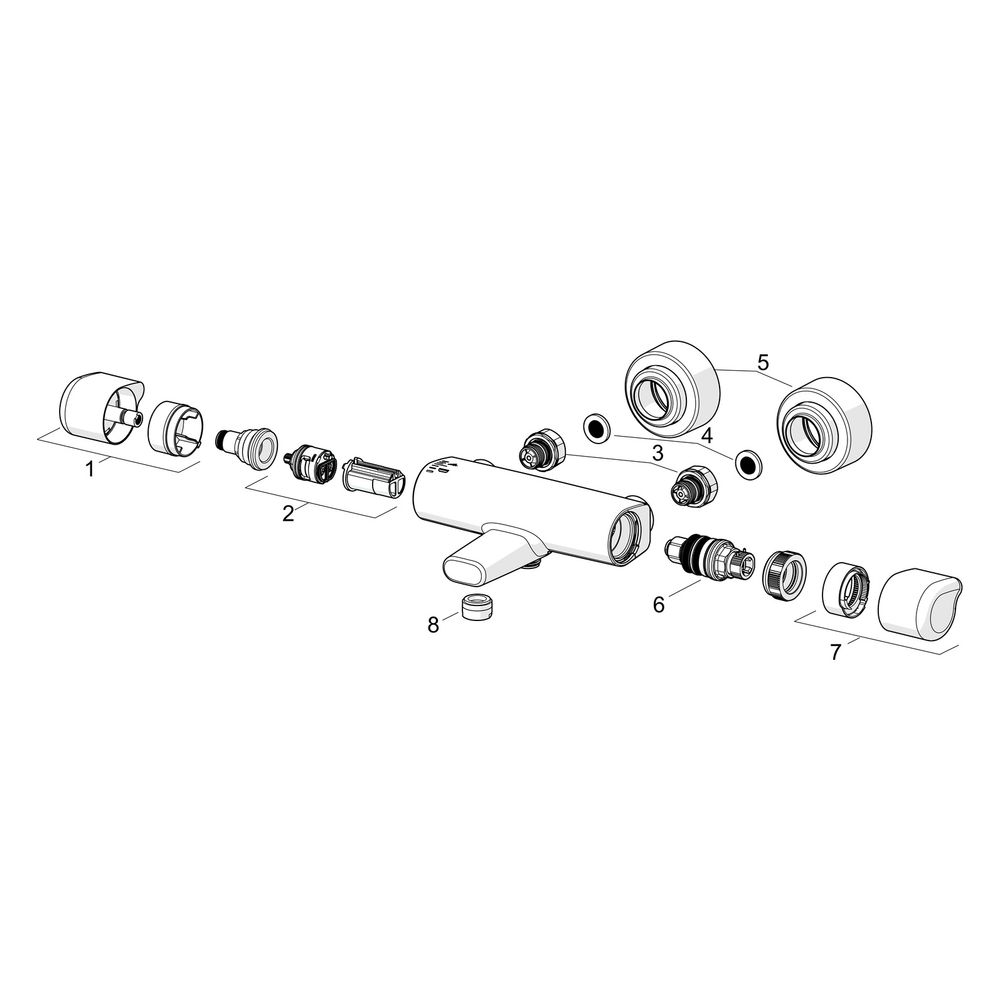 Hansa Care Wannenfüll- und Brausebatterie, Ausladung 168mm, Chrom, 08717100... HANSA-08717100 4057304013454 (Abb. 7)