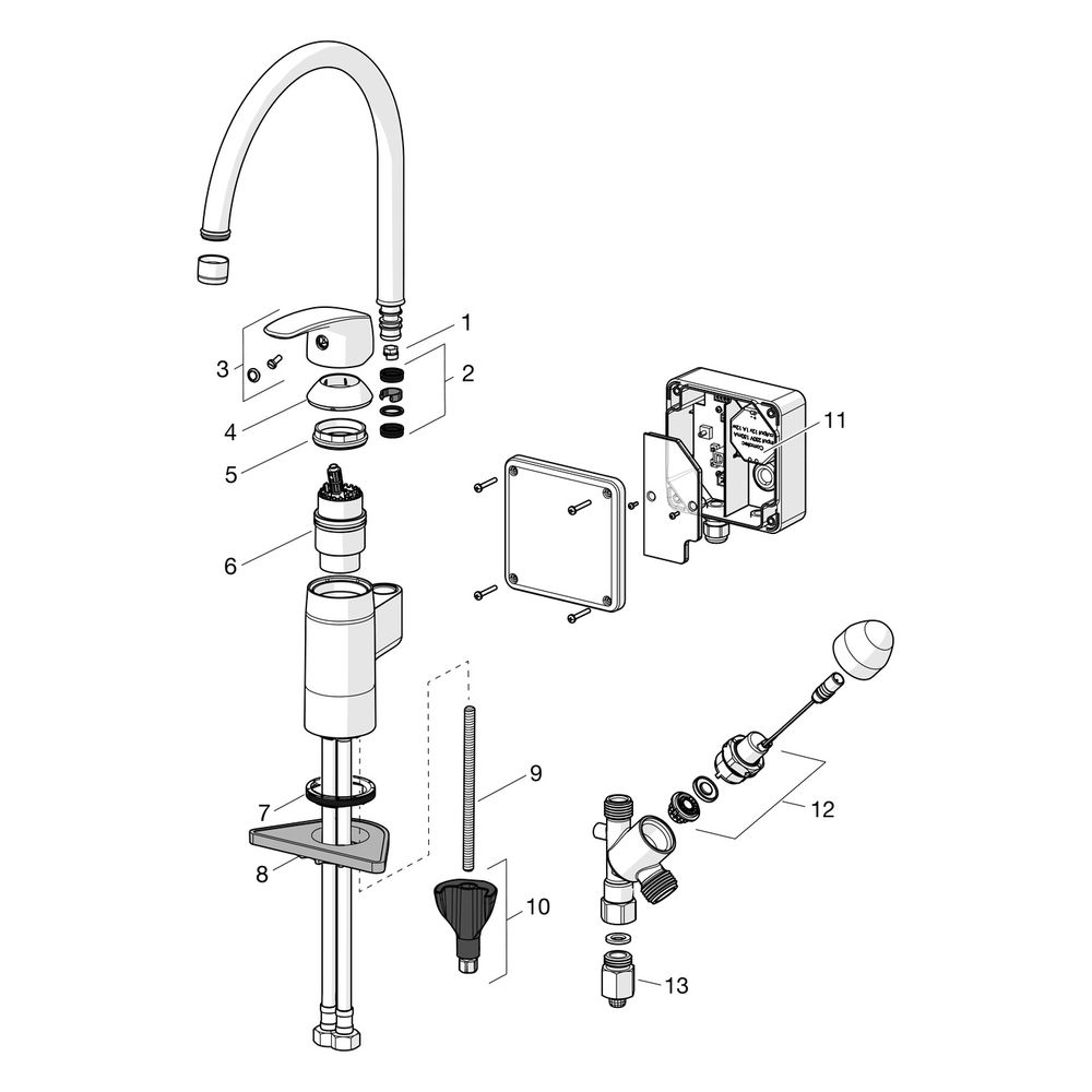 Hansa Pinto Einhebel-Küchenarmatur, Niederdruck, 230/5V, Ausladung 178mm, Chrom, 453022... HANSA-45302203 4057304014956 (Abb. 7)