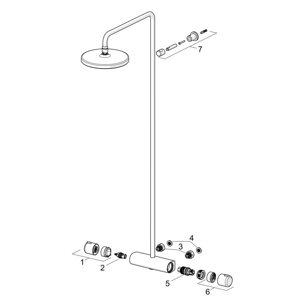 Hansa Micra Regenbrause-Duscharmatur, 1-strahlig, Ausladung 427-452mm, Chrom, 44350100... HANSA-44350100 4057304010958 (Abb. 7)