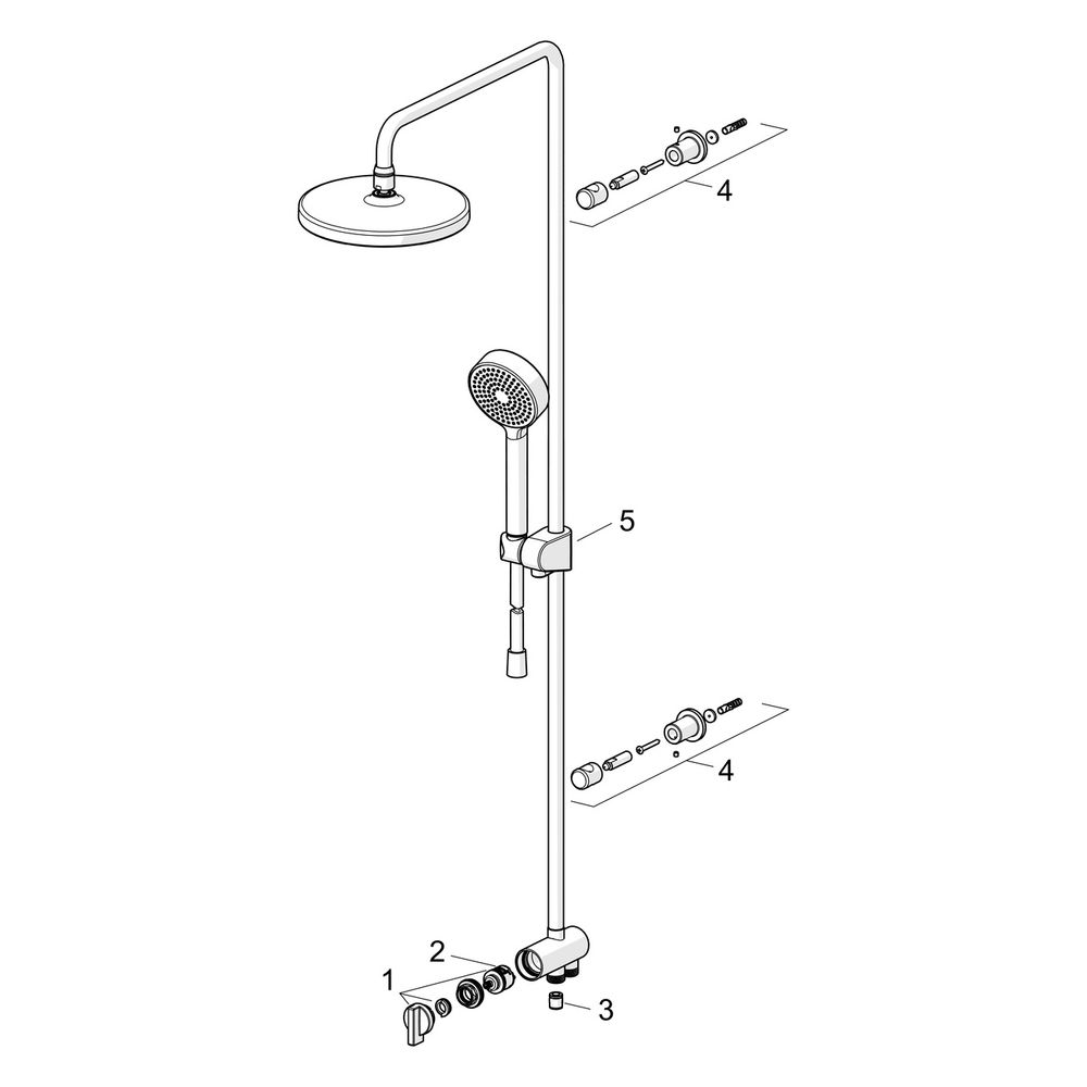 Hansa BasicJet Kopfbrause-Set, 3-strahlig, Ausladung 407mm, DN 15, Chrom, 44390200... HANSA-44390200 4057304010989 (Abb. 7)