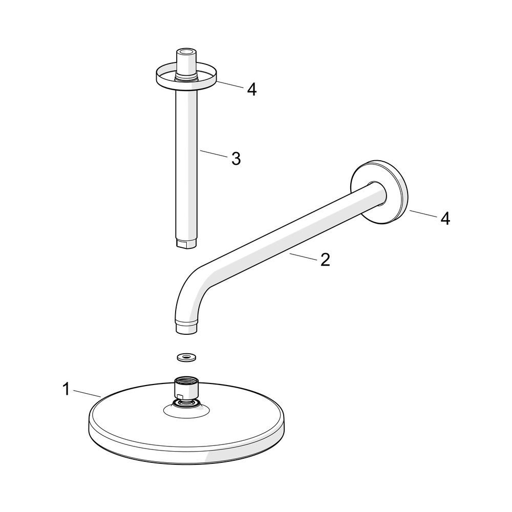 Hansa BasicJet Style Kopfbrause, 1-strahlig, 200x200mm, Ausladung 348mm, Chrom, 4436020... HANSA-44360200 4057304015939 (Abb. 7)