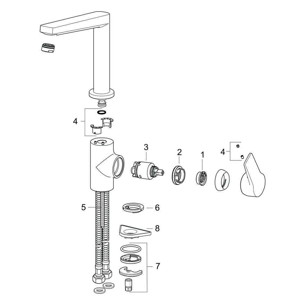 Hansa Twist Einhebel-Küchenarmatur, Ausladung 193mm, DN 15, Matt-Schwarz, 0920220333... HANSA-0920220333 4057304014390 (Abb. 7)