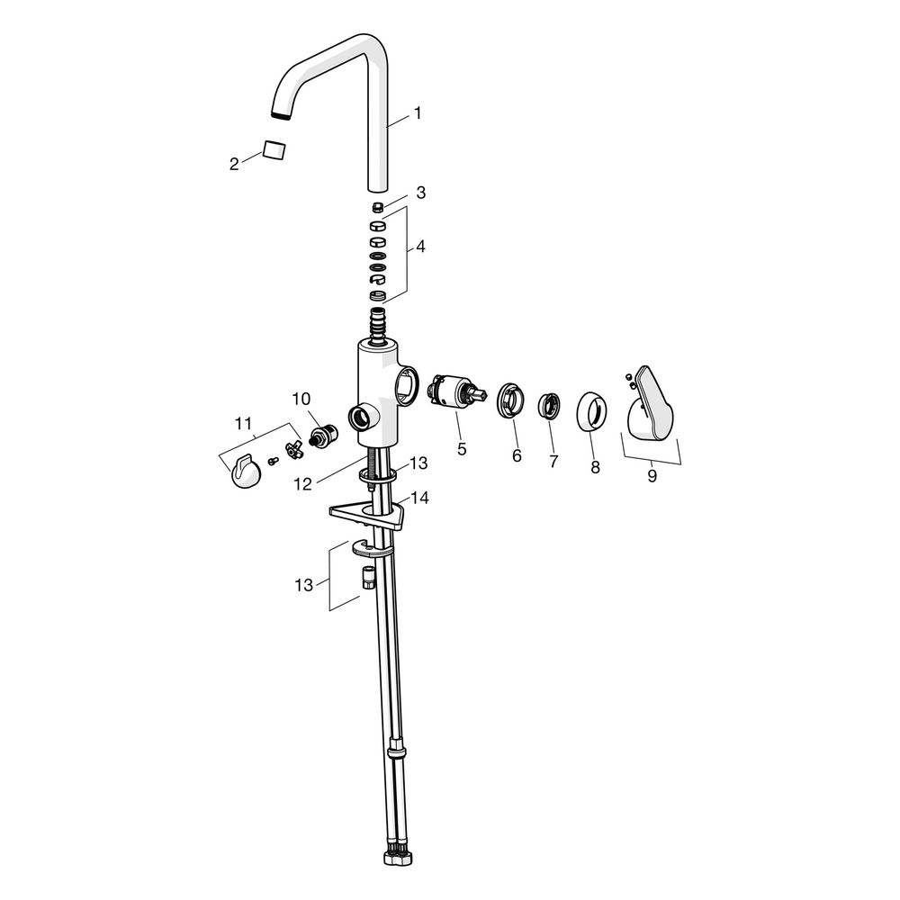 Hansa Polo Einhebel-Küchenarmatur mit Spülmaschinenventil, Ausladung 203mm, DN 15, Chro... HANSA-51602293 4057304003783 (Abb. 7)