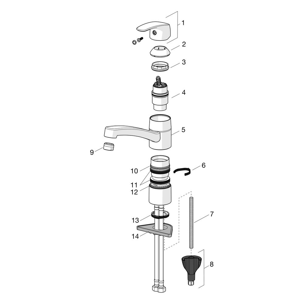 Hansa Pinto Einhebel-Küchenarmatur, Niederdruck, Ausladung 213mm, DN 15, Chrom, 4538119... HANSA-45381193 4057304014734 (Abb. 7)